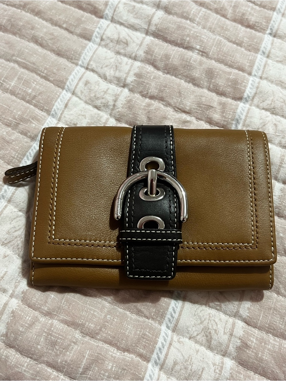 Coach Brown Leather Buckle Wallet